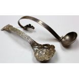 Two silver ladles - one Mexico and one Portugese. Wt. - 2.25oz.