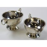 Silver sugar and creamer. Hallmarked for Elkington & Co. Birmingham, 1938. Weight - approx. 7oz.