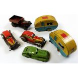 Small assortment of tin plate cars