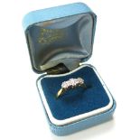 9ct Gold Three stone Diamond ring size P weight 2.5 grams