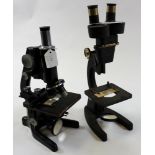Two microscopes, makers comprise W. R. Prior & Co. and W. Watson & Sons