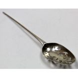 George II silver mote spoon circa 1750 with two marks - not deciferable.