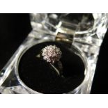 9ct Gold Diamond Cluster Ring 0.50ct size L weight 2.6 grams