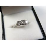 18ct White Gold 3 stone Diamond Ring approx. 0.65 carat weight colour H clarity Sl3 size M weight