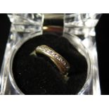 9ct Gold CZ channel set Ring size P weight 2.0 grams