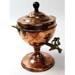 Regency period copper Samovar with brass handles and tap. standing 33 cm high Marked B & Co to the