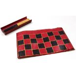 Jaques portable "B.C.D" board and counters, conains thirty two reversible counters for chess or