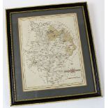 Framed Map of Huntingdonshire published by J Cary approx size with frame 12" x 14"