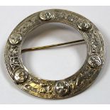 Very attractive Celtic plaid-type silver brooch - maker S & C.O. Chester 1951. Weight - 24.5g.