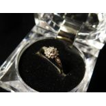 9ct Gold Diamond Cluster Ring 0.10ct size M weight 1.6 grams