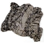 1920s Eqyptian Belly Dancers shawl in black / silver