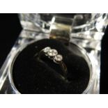 9ct Gold Ring set with 3 CZ in rub over setting size L weight 1.6 grams