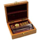 Cased hydrometer set with ivory rule in fitted case by Peter Stevenson Ltd. Presented in a fitted