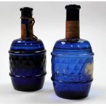 Sinclair & Co (Water) Hand Grenade, Eldon St London. Two unused blue glass bottles (2)