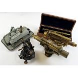 Five surveying theodolites, makers include Stanley & Co., Neuhofer & Sohn, etc. two in boxes