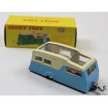 Dinky No.117 Four Berth Caravan, Blue & Cream with transparent roof. Mint in an Excellent green spot