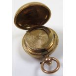 Sovereign holder in 9ct gold, hallmarked Chester 1911 with monogram on case , weight approx 14.8g