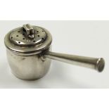 Miniature silver cooking pot, hallmarked CS and FS. Chester 1894 (lovely item) lid with matching