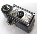 Coronet Midget Spy 16mm Camera in leather case. Black bakelite.