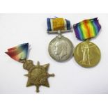 1914-15 star trio T2 11370 Pte V.C.Harding ASC the pair renamed, GVF