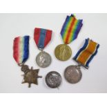 1915 Star Trio (M.5228 G V Chapman CK.MTE.RN), Silver War Badge RN46315, and QE2 Imperial Service