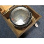 Compass in original wooden case, Type P4A, no. 22845T. Case is also stamped 1941