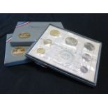 France, Monnaie de Paris Pièces "Fleurs de Coins" sets x3: 1969, 1971 and 1973, FDC cased with