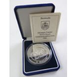 Bermuda $5 1992 (5oz silver) "Olympics" Proof FDC boxed as issued