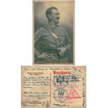 Adolf Hitler autographed postcard, belonging to Elizabeth (Betty) J. Slade "The German Leader Mr
