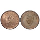 Ireland Halfpenny 1805 Unc with the obverse having much lustre and prooflike fields, the reverse