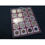 Ex dealers stock that is seldom shown of mainly World silver in a Lindner tray, total ticket
