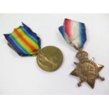 1915 Star and Victory Medal to G-3869 Pte E Hartley R.Fus. Killed In Action 7 Oct 1916 with the