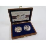 Alderney Silver Proof Ten Pounds (5oz), Two coin set 2006 "Queens 80th birthday". aFDC in the wooden