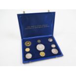 Iran Proof Set 1971 2500 Years of the Iranian Monarchy. The nine coin set comprising 2000 Rials,