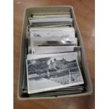 Shoebox containing large quantity of mainly UK topo postcards. Some really good cards noted