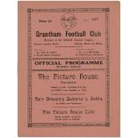 Grantham v Lincoln City 23rd March 1935 Midland League programme. VGC