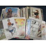 Comic range of old postcards, artist signed etc (approx 90)