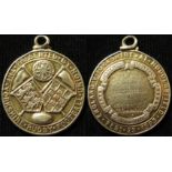 Rugby 15ct. gold medal - very rare but worn. Presented by The Yorkshire Rugby Football Union. Back