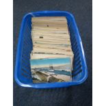 Egypt used and unused selection in blue plastic basket, wide variety, mainly pre-1940 (qty)