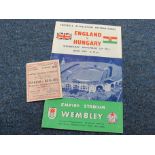 England v Hungary 25/11/1953 programme + ticket (2)