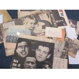Football Autographs - various on cuttings some with several signatures, c1950/60, inc Mathews