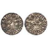 Aethelred II silver penny, Last Small Cross Issue, BUST RIGHT, Spink 1154A, wt. 1.21g. obverse