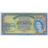 Bermuda One Pound (1957) P20c EF with staple holes