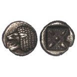 Ancient Greek silver minor of the Satraps of Caria, Hecatomnus, c.395-377 B.C., Miletus Mint,