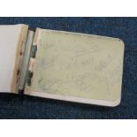 Autograph book c1948/49 variously signed by Cricketers Footballers Horse Racing etc, noted Notts