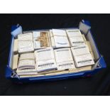 Box containing approx 64 complete sets of larger size cigarette cards with some duplication,