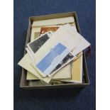 Ephemera - cardboard box containing various ephemera including old river cruise ship menu's, radio