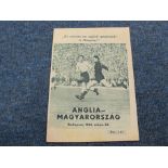 Hungary v England played in Budapest 22/5/1960