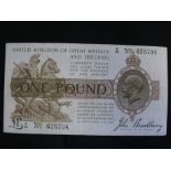 Bradbury One Pound T16 "D99" VF or better