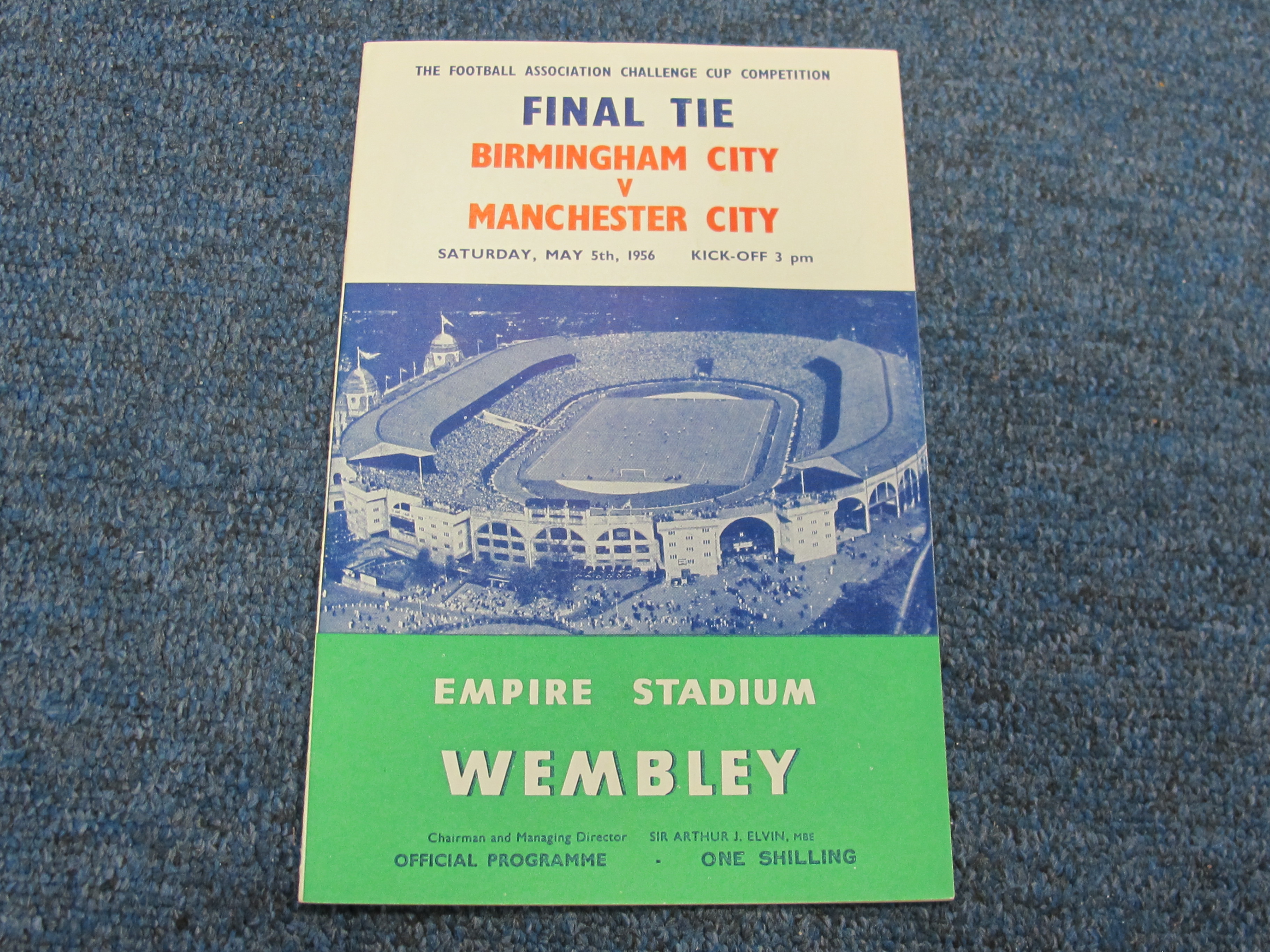 FA Cup Final Programme & Ticket for 5th May 1956 Birmingham v Manchester City (2)